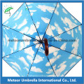 Wooden Shaft Straight Auto Open Cloudy Sky Inside Promotion Umbrella